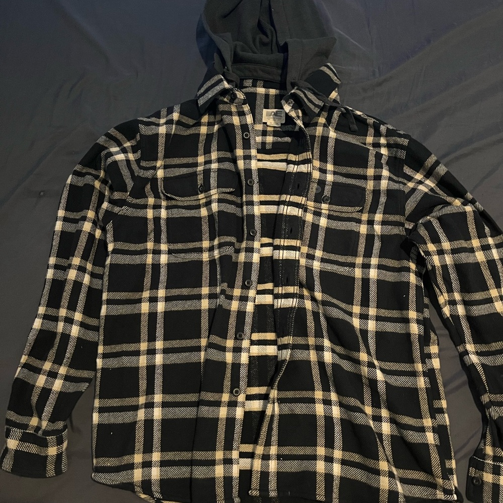 American Outfitters Plaid hooded flannel
